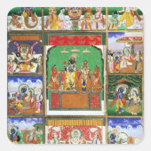 ヴィシュヌは彼の10のアバターの中心に，ジャイプール， R スクエアシール (正面)