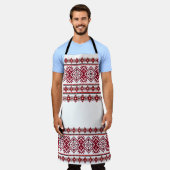 ヴィシュヴァンカウクライナエプロンレッドブラック エプロン (着用した状態)