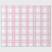 ヴィシー市松模様にピックホワイトレースプレイドラッピングPa ラッピングペーパー (フラット)