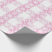 ヴィシー市松模様にピックホワイトレースプレイドラッピングPa ラッピングペーパー (角)