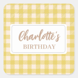 ヴィシー ファームハウス イエロー プレッピー ギンガム チェック スクエアシール