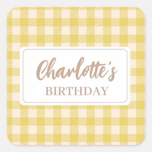 ヴィシー ファームハウス イエロー プレッピー ギンガム プライズ チェック スクエアシール (正面)