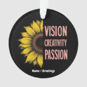 ヴィジおもしろいョン、創造性、情熱祝の女性 オーナメント (正面)