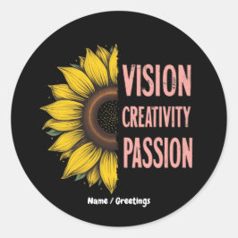 ヴィジおもしろいョン、創造性、情熱祝の女性 ラウンドシール