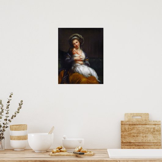 ヴィジェルブラン – アーティストと彼女の娘 ポスター (キッチン)