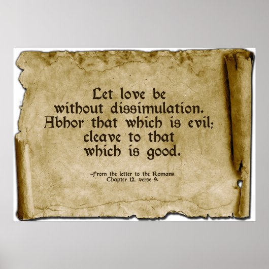 ヴィジョンWallhanging-scroll：ローマ人12:9 ポスター (正面)