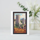 ヴィスビー スウェーデン - ヴィンテージ トラベル ポストカード (スタンド正面)