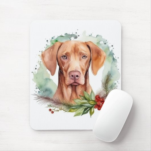 ヴィズスラ クリスマスリース クリスマスの愛犬 マウスパッド (マウス)