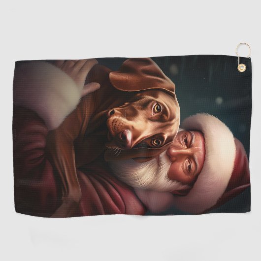 ヴィズラとサンタクロースのクリスマス フェスティブ ゴルフタオル (横)