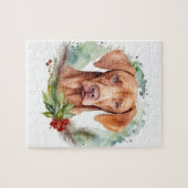 ヴィズラのクリスマスリース festive + Pup ジグソーパズル (横)