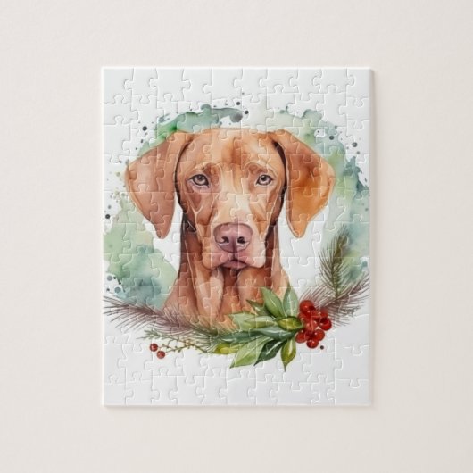 ヴィズラのクリスマスリース festive + Pup ジグソーパズル (縦)