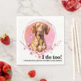 ヴィズラの結婚式のナプキンに犬の写真 スタンダードランチョンナプキン