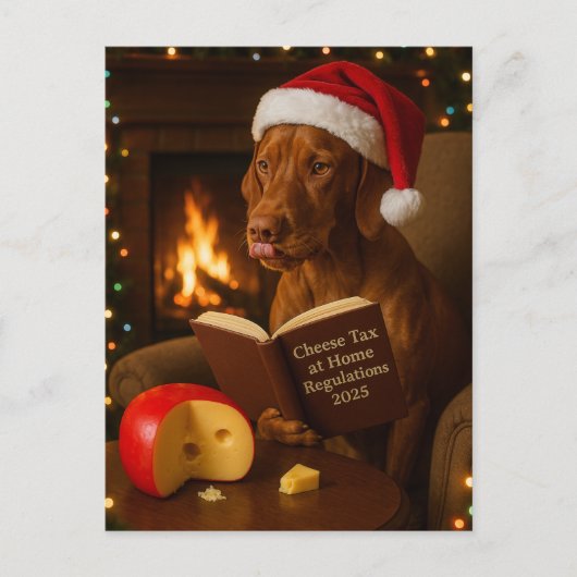 ヴィズラの「チーズ税」クリスマス ポストカード (正面)