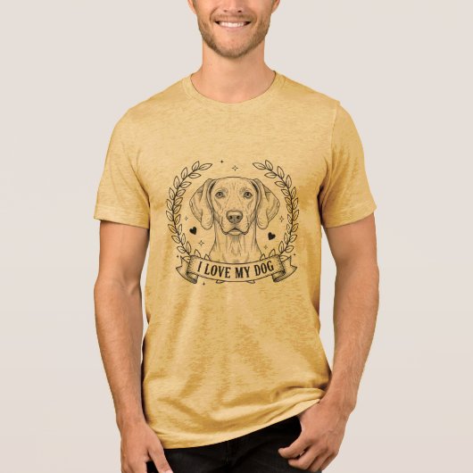 ヴィズラ愛好家 犬の飼い主 トライブレンドＴシャツ (正面)