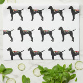 ヴィズラ犬がボホフォラルシルエットを育てる キッチンタオル (折り畳み)