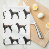 ヴィズラ犬がボホフォラルシルエットを育てる キッチンタオル (四つ折り)
