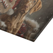 ヴィズラ犬のクリスマスフェスティブ カッティングボード (角)