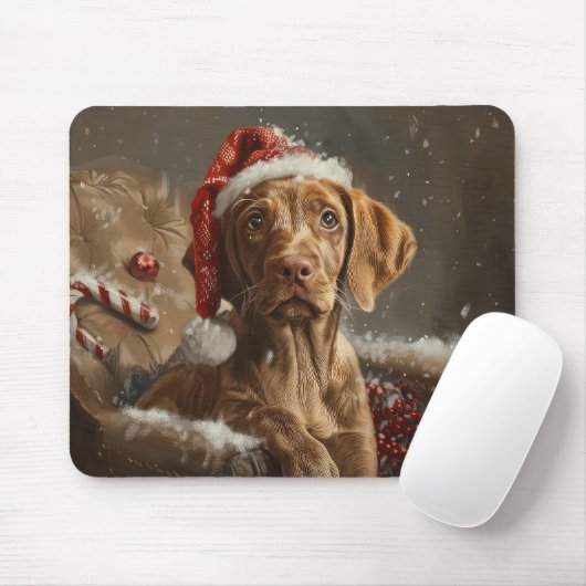 ヴィズラ犬のクリスマスフェスティブ マウスパッド (マウス)