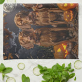 ヴィズラ ハロウィン スプーキー キッチンタオル (折り畳み)