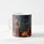 ヴィズラ・パンプキン・ハロウィーンの怖い コーヒーマグカップ (正面左)