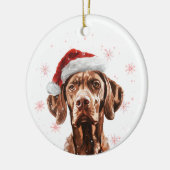 ヴィズラ 犬のクリスマスパーソナライズド セラミックオーナメント (左)