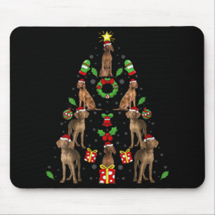 ヴィズラ 犬 クリスマスイルミネーション ツリー ヴィズラ Xmas V N マウスパッド