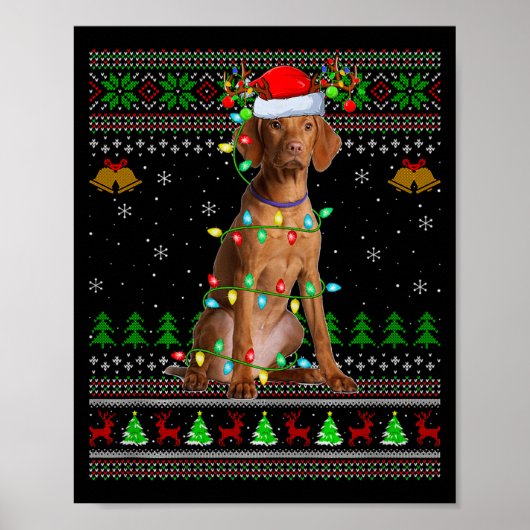 ヴィズラ 犬 クリスマス セーター クリスマスプレゼント サンタコス ポスター (正面)