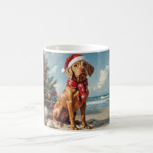 ヴィズラ 犬 クリスマス ヴィンテージ ビーチ コーヒーマグカップ (中央)