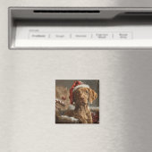 ヴィズラ 犬 クリスマス festive マグネット (インサイチュ (食洗機))