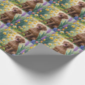 ヴィズラ 犬 春の花 絵画 ラッピングペーパー (角)