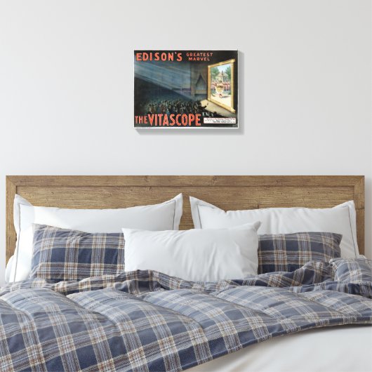 ヴィタスコープのエジソン1896修復ヴィンテージのポスター キャンバスプリント (インサイチュ (寝室))