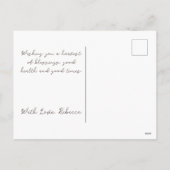 ヴィタージュレトロハーベストサンクスギビングガールグリーティング シーズンポストカード (裏面)