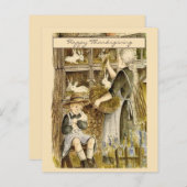 ヴィタージュレトロ感謝祭ガールグリーティングホリデー (正面/裏面)