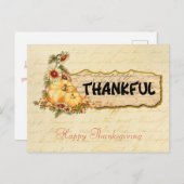 ヴィタージュレトロ感謝祭グリーティングホリデー シーズンポストカード (正面/裏面)