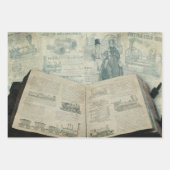 ヴィタージュ・スチームパンクをテーマにした旧世界地図，エンジニアリング ラッピングペーパーシート (正面2)