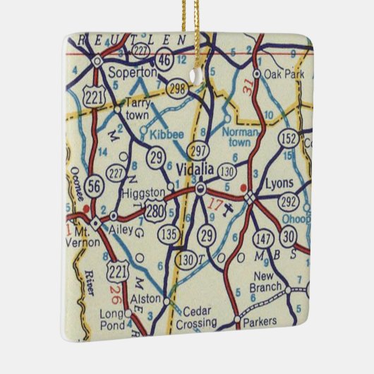 ヴィダリアジョージアヴィンテージの地図 セラミックオーナメント (右)