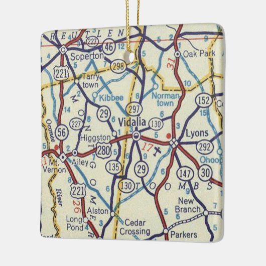 ヴィダリアジョージアヴィンテージの地図 セラミックオーナメント (左)