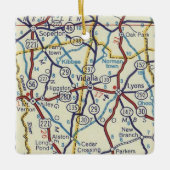 ヴィダリアジョージアヴィンテージの地図 セラミックオーナメント (正面)