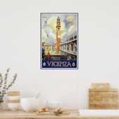 ヴィチェンツァイタリアヴィンテージトラベル ポスター (キッチン)