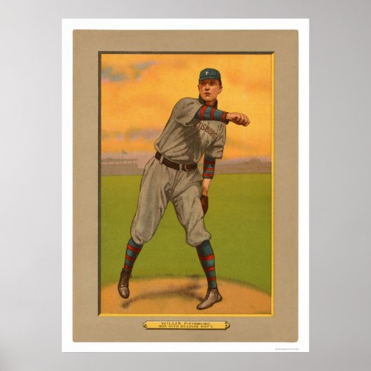 ヴィックウィリス・パイレーツ深紅色ズ野球1911 ポスター (正面)