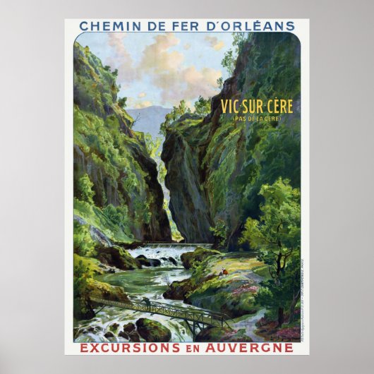 ヴィックシュルシェールフランスヴィンテージ旅行ポスター1910 ポスター (正面)