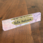 ヴィッピーEtherealパステルウォーターカラーインキーファンタジーグラム デスクネームプレート (側面)