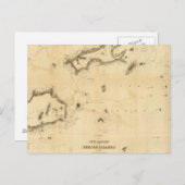 ヴィティ・グループ又はフィジー諸島の地図 ポストカード (正面/裏面)