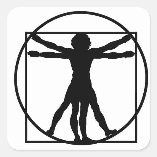 ヴィトルウィウス的人体図 スクエアシール (正面)