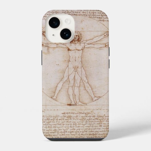 ヴィトルウィウス的人体図 iPhoneケース (裏面)