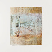 ヴィトルビアンマンレオナルドダヴィンチアンティークパーチメント タペストリー (正面)