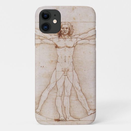 ヴィトルヴィアン・マン詳細byレオナルド・ダ・ヴィンチ Case-Mate iPhoneケース (裏面)