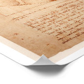 「ヴィトルヴィアン・マン」レオナルド・ダ・ヴィンチのポスター ポスター (角)