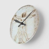 ヴィトルヴィアン・マン、レオナルド・ダ・ヴィンチ、1490年頃。 ラウンド壁時計 (傾斜)