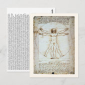 ヴィトルヴィアン・マン、c 1490、レオナルド・ダ・ヴィンチ・ハガキ ポストカード (正面/裏面)